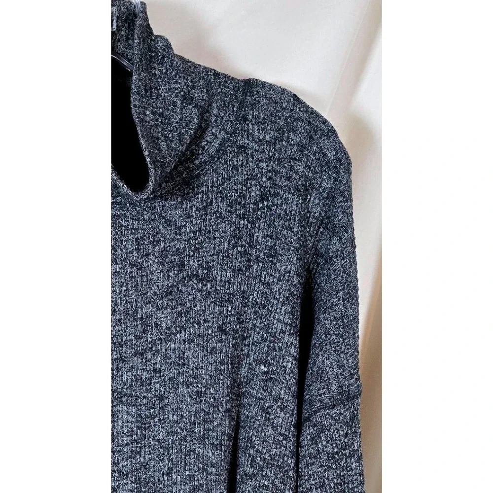 J. Crew Womens Blue Gray‎ Long Sleeve Fine-Ribbed Turtleneck Sweater Size Large